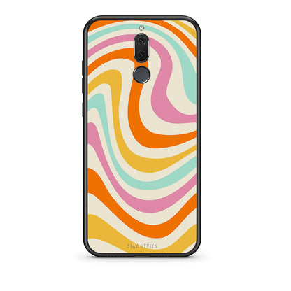 huawei mate 10 lite Colourful Waves θήκη από τη Smartfits με σχέδιο στο πίσω μέρος και μαύρο περίβλημα | Smartphone case with colorful back and black bezels by Smartfits