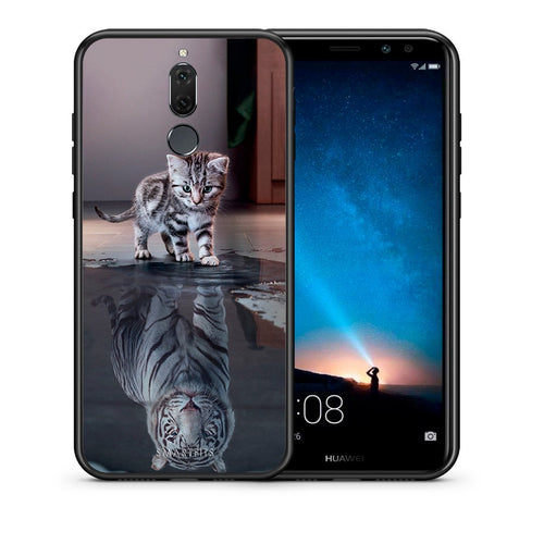 Θήκη Huawei Mate 10 Lite Tiger Cute από τη Smartfits με σχέδιο στο πίσω μέρος και μαύρο περίβλημα | Huawei Mate 10 Lite Tiger Cute case with colorful back and black bezels