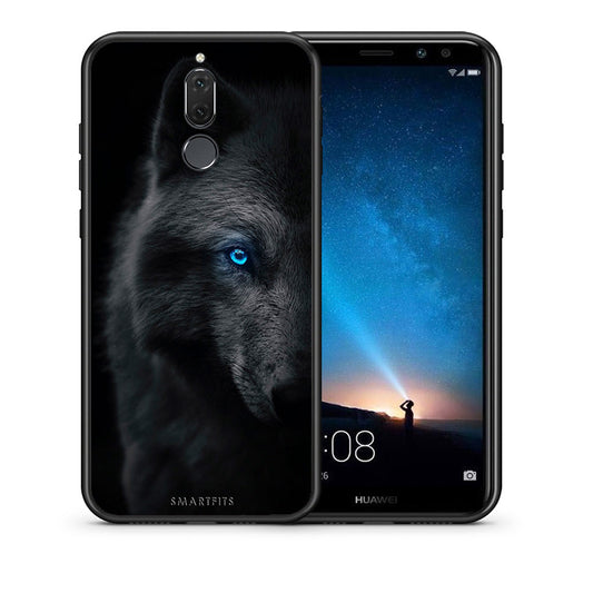 Θήκη Huawei Mate 10 Lite Dark Wolf από τη Smartfits με σχέδιο στο πίσω μέρος και μαύρο περίβλημα | Huawei Mate 10 Lite Dark Wolf case with colorful back and black bezels