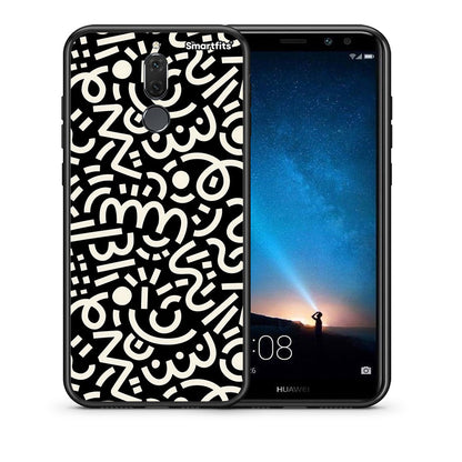 Θήκη Huawei Mate 10 Lite Doodle Art από τη Smartfits με σχέδιο στο πίσω μέρος και μαύρο περίβλημα | Huawei Mate 10 Lite Doodle Art case with colorful back and black bezels