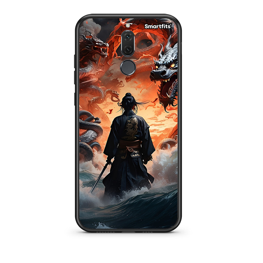 huawei mate 10 lite Dragons Fight θήκη από τη Smartfits με σχέδιο στο πίσω μέρος και μαύρο περίβλημα | Smartphone case with colorful back and black bezels by Smartfits