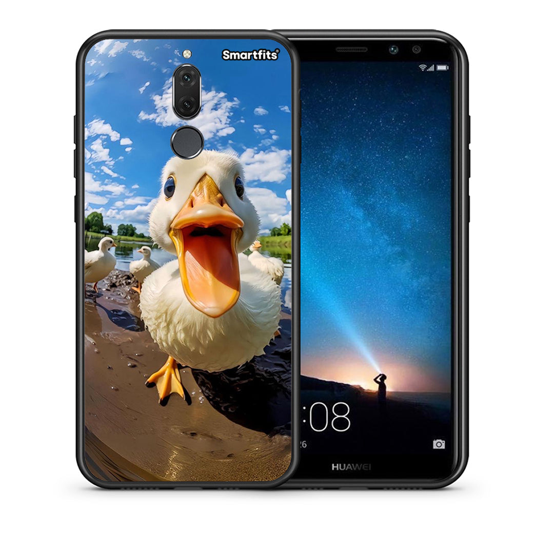 Θήκη Huawei Mate 10 Lite Duck Face από τη Smartfits με σχέδιο στο πίσω μέρος και μαύρο περίβλημα | Huawei Mate 10 Lite Duck Face case with colorful back and black bezels