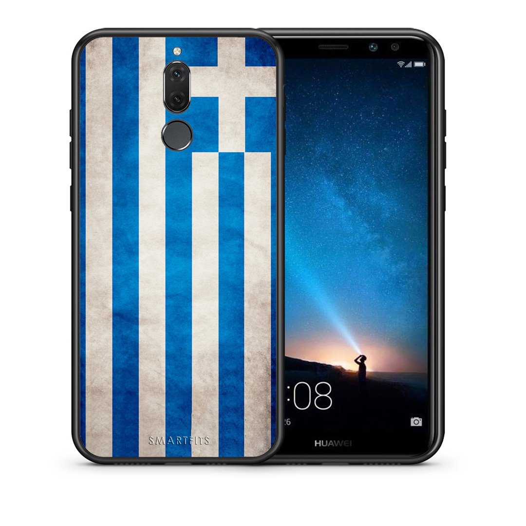 Θήκη Huawei Mate 10 Lite Greek Flag από τη Smartfits με σχέδιο στο πίσω μέρος και μαύρο περίβλημα | Huawei Mate 10 Lite Greek Flag case with colorful back and black bezels