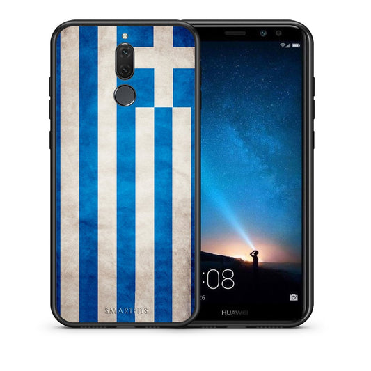 Θήκη Huawei Mate 10 Lite Greek Flag από τη Smartfits με σχέδιο στο πίσω μέρος και μαύρο περίβλημα | Huawei Mate 10 Lite Greek Flag case with colorful back and black bezels