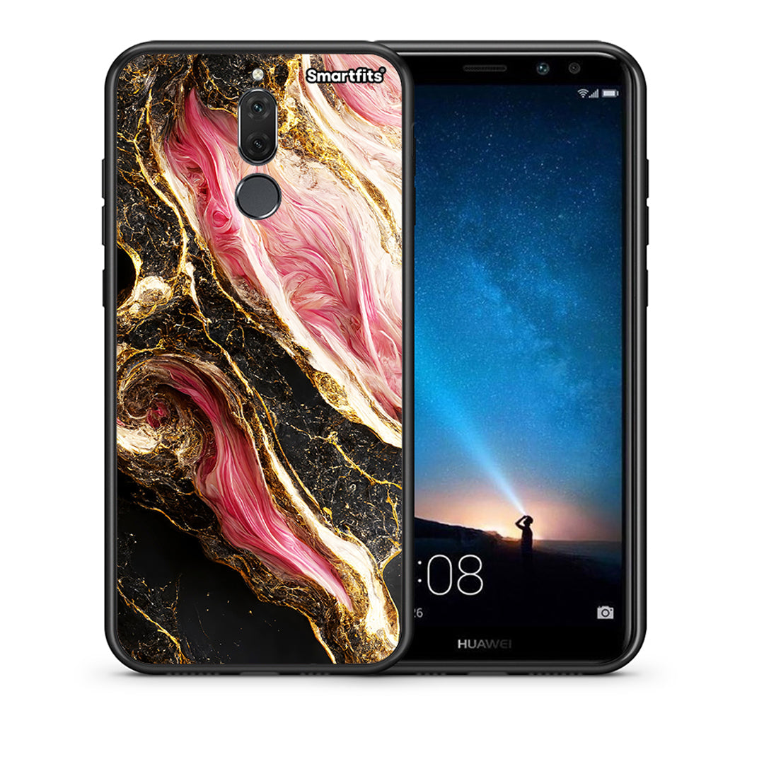 Θήκη Huawei Mate 10 Lite Glamorous Pink Marble από τη Smartfits με σχέδιο στο πίσω μέρος και μαύρο περίβλημα | Huawei Mate 10 Lite Glamorous Pink Marble case with colorful back and black bezels