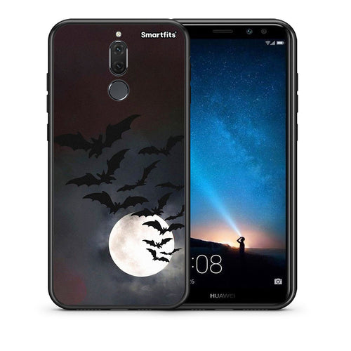 Θήκη Huawei Mate 10 Lite Halloween Bat Night από τη Smartfits με σχέδιο στο πίσω μέρος και μαύρο περίβλημα | Huawei Mate 10 Lite Halloween Bat Night case with colorful back and black bezels
