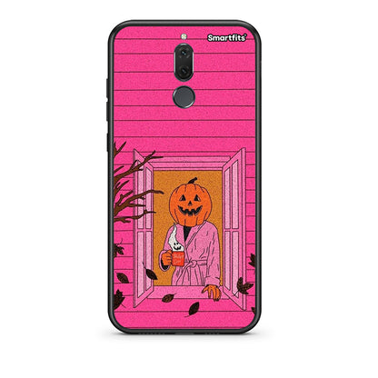 huawei mate 10 lite Halloween Pumpkin Lady Θήκη από τη Smartfits με σχέδιο στο πίσω μέρος και μαύρο περίβλημα | Smartphone case with colorful back and black bezels by Smartfits