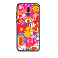 Thumbnail for huawei mate 10 lite Hippie Love θήκη από τη Smartfits με σχέδιο στο πίσω μέρος και μαύρο περίβλημα | Smartphone case with colorful back and black bezels by Smartfits