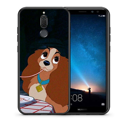 Θήκη Αγίου Βαλεντίνου Huawei Mate 10 Lite Lady And Tramp 2 από τη Smartfits με σχέδιο στο πίσω μέρος και μαύρο περίβλημα | Huawei Mate 10 Lite Lady And Tramp 2 case with colorful back and black bezels
