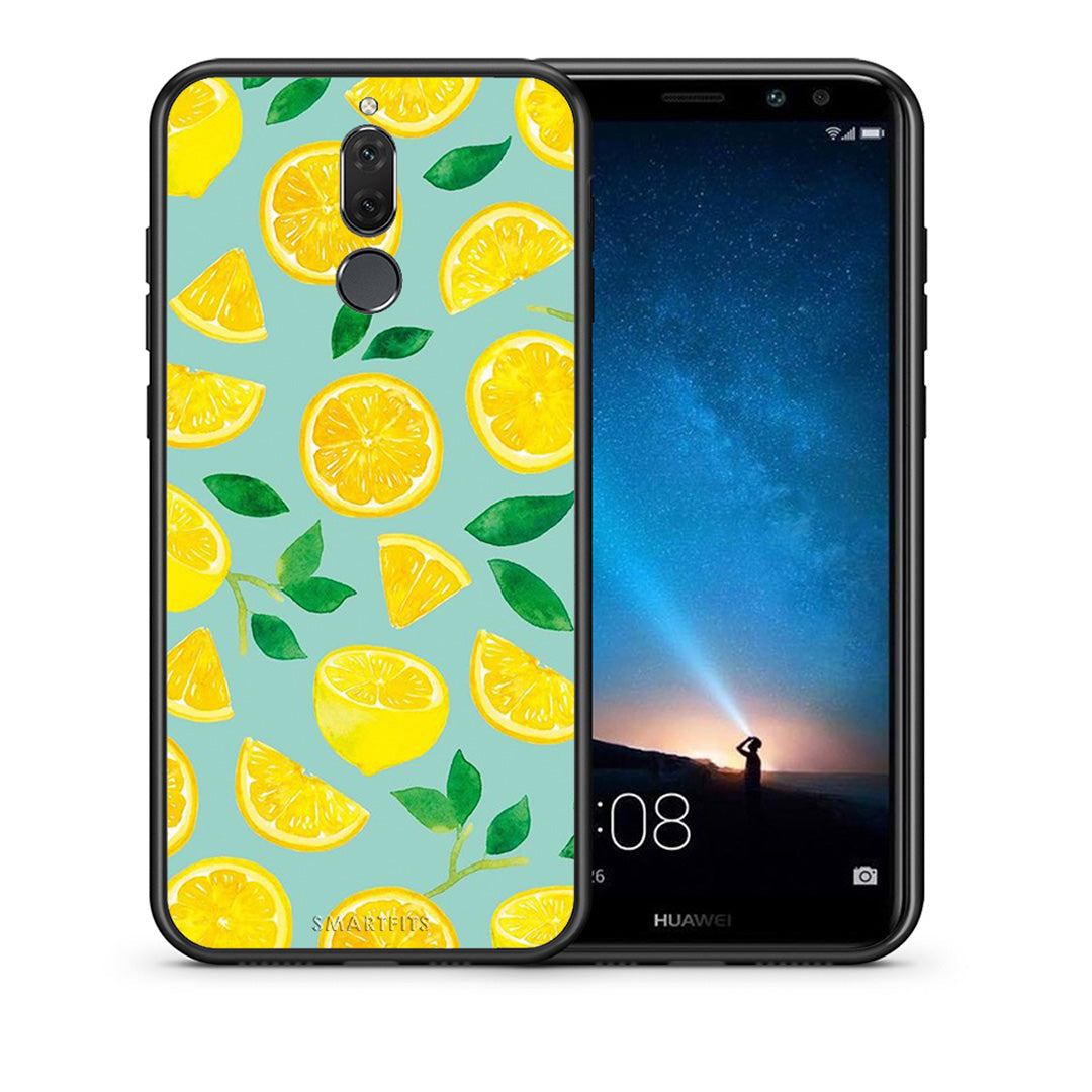 Θήκη Huawei Mate 10 Lite Lemons από τη Smartfits με σχέδιο στο πίσω μέρος και μαύρο περίβλημα | Huawei Mate 10 Lite Lemons case with colorful back and black bezels