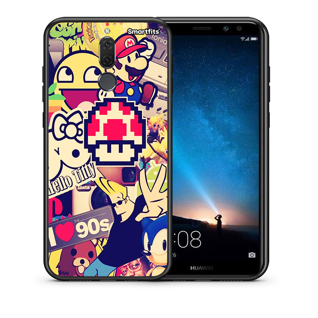 Θήκη Huawei Mate 10 Lite Love The 90s από τη Smartfits με σχέδιο στο πίσω μέρος και μαύρο περίβλημα | Huawei Mate 10 Lite Love The 90s case with colorful back and black bezels