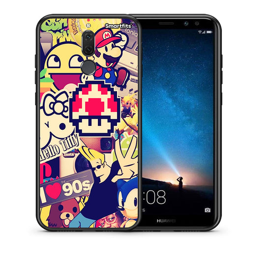 Θήκη Huawei Mate 10 Lite Love The 90s από τη Smartfits με σχέδιο στο πίσω μέρος και μαύρο περίβλημα | Huawei Mate 10 Lite Love The 90s case with colorful back and black bezels