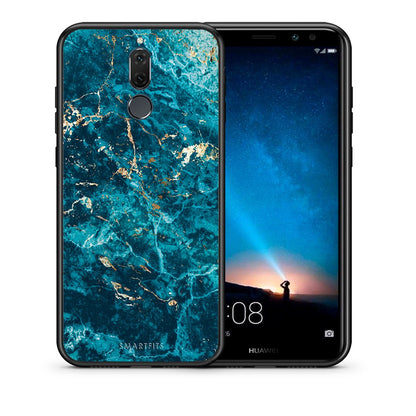 Θήκη Huawei Mate 10 Lite Marble Blue από τη Smartfits με σχέδιο στο πίσω μέρος και μαύρο περίβλημα | Huawei Mate 10 Lite Marble Blue case with colorful back and black bezels