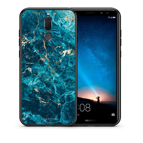 Θήκη Huawei Mate 10 Lite Marble Blue από τη Smartfits με σχέδιο στο πίσω μέρος και μαύρο περίβλημα | Huawei Mate 10 Lite Marble Blue case with colorful back and black bezels