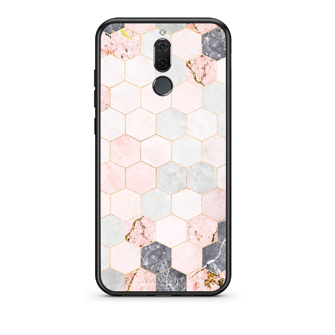 4 - huawei mate 10 lite Hexagon Pink Marble case, cover, bumper
