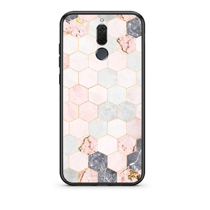 4 - huawei mate 10 lite Hexagon Pink Marble case, cover, bumper