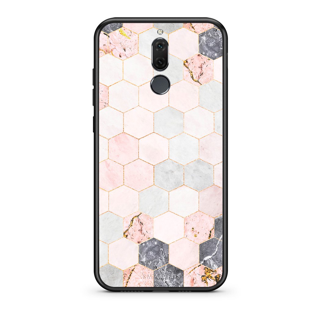 4 - huawei mate 10 lite Hexagon Pink Marble case, cover, bumper
