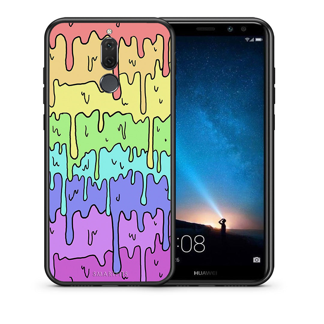 Θήκη Huawei Mate 10 Lite Melting Rainbow από τη Smartfits με σχέδιο στο πίσω μέρος και μαύρο περίβλημα | Huawei Mate 10 Lite Melting Rainbow case with colorful back and black bezels