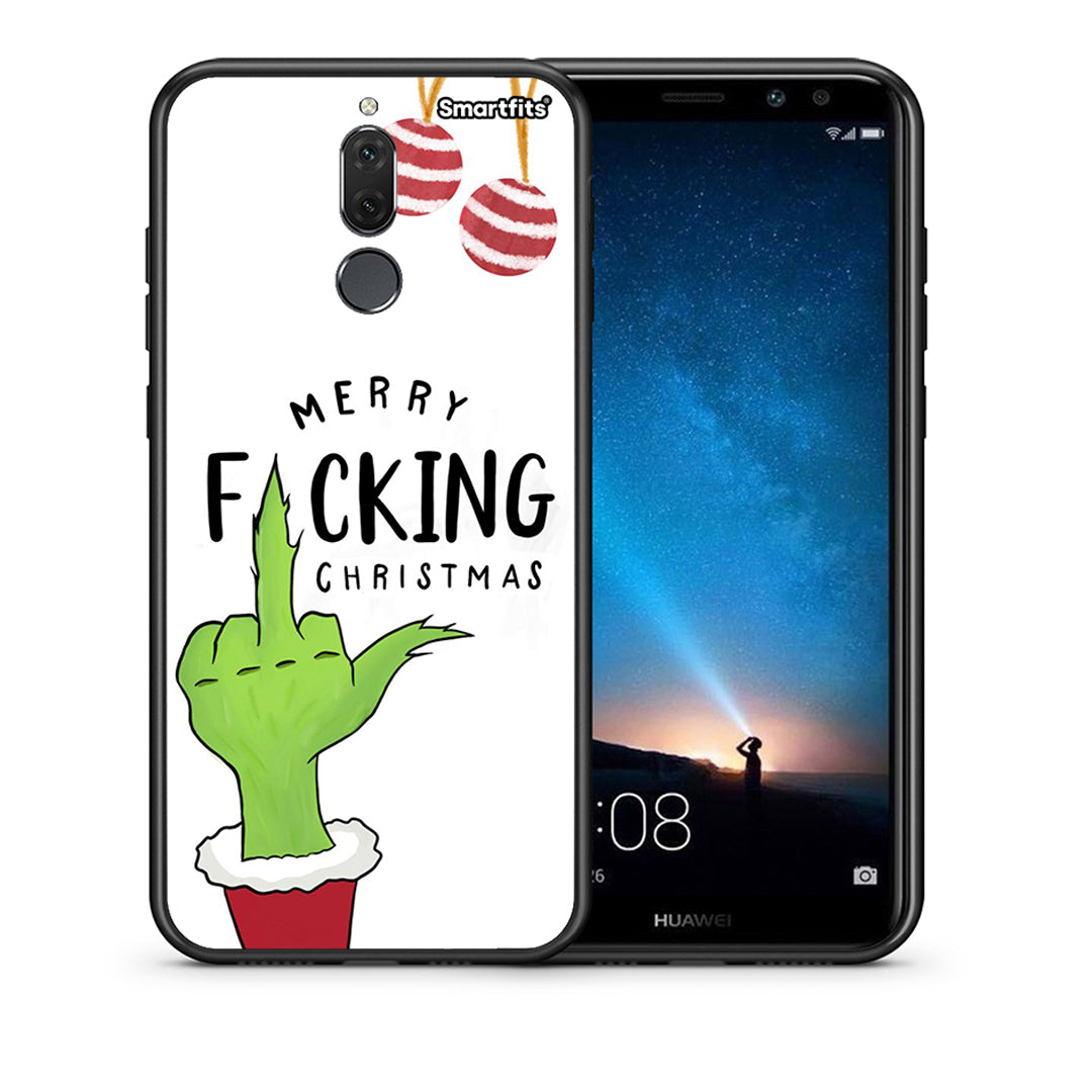 Θήκη Huawei Mate 10 Lite Merry F Xmas από τη Smartfits με σχέδιο στο πίσω μέρος και μαύρο περίβλημα | Huawei Mate 10 Lite Merry F Xmas case with colorful back and black bezels