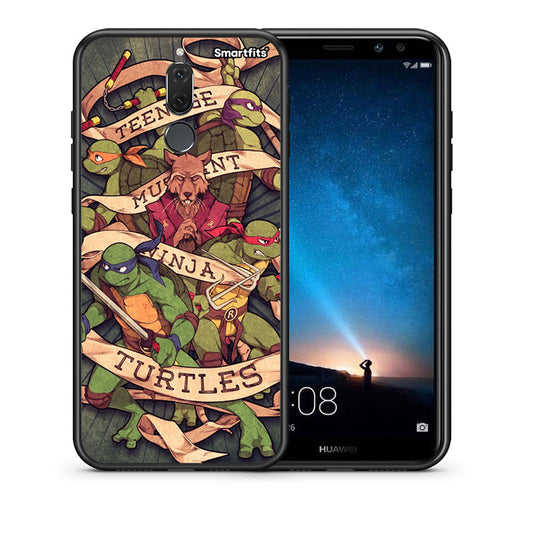 Θήκη Huawei Mate 10 Lite Ninja Turtles από τη Smartfits με σχέδιο στο πίσω μέρος και μαύρο περίβλημα | Huawei Mate 10 Lite Ninja Turtles case with colorful back and black bezels