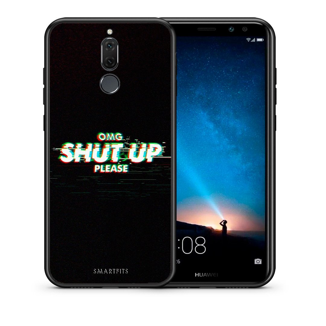 Θήκη Huawei Mate 10 Lite OMG ShutUp από τη Smartfits με σχέδιο στο πίσω μέρος και μαύρο περίβλημα | Huawei Mate 10 Lite OMG ShutUp case with colorful back and black bezels