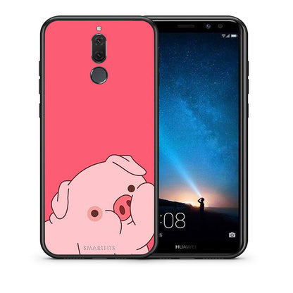 Θήκη Αγίου Βαλεντίνου Huawei Mate 10 Lite Pig Love 1 από τη Smartfits με σχέδιο στο πίσω μέρος και μαύρο περίβλημα | Huawei Mate 10 Lite Pig Love 1 case with colorful back and black bezels