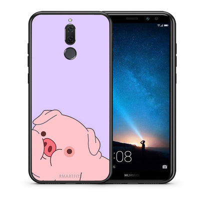 Θήκη Αγίου Βαλεντίνου Huawei Mate 10 Lite Pig Love 2 από τη Smartfits με σχέδιο στο πίσω μέρος και μαύρο περίβλημα | Huawei Mate 10 Lite Pig Love 2 case with colorful back and black bezels