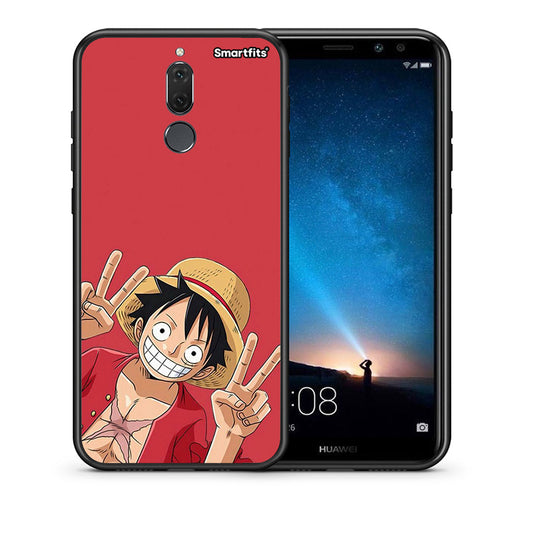 Θήκη Huawei Mate 10 Lite Pirate Luffy από τη Smartfits με σχέδιο στο πίσω μέρος και μαύρο περίβλημα | Huawei Mate 10 Lite Pirate Luffy case with colorful back and black bezels