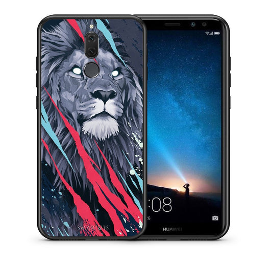 Θήκη Huawei Mate 10 Lite Lion Designer PopArt από τη Smartfits με σχέδιο στο πίσω μέρος και μαύρο περίβλημα | Huawei Mate 10 Lite Lion Designer PopArt case with colorful back and black bezels