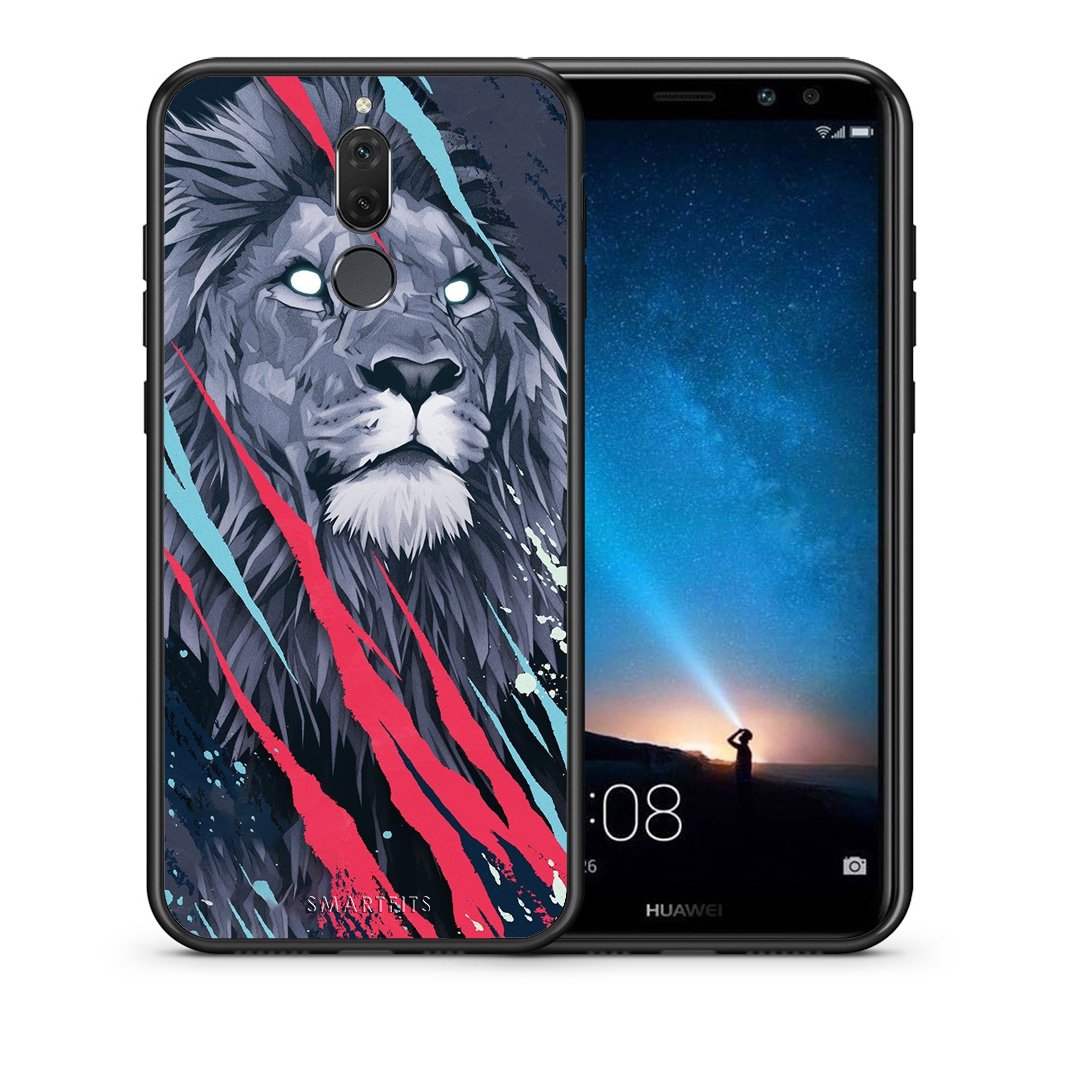 Θήκη Huawei Mate 10 Lite Lion Designer PopArt από τη Smartfits με σχέδιο στο πίσω μέρος και μαύρο περίβλημα | Huawei Mate 10 Lite Lion Designer PopArt case with colorful back and black bezels