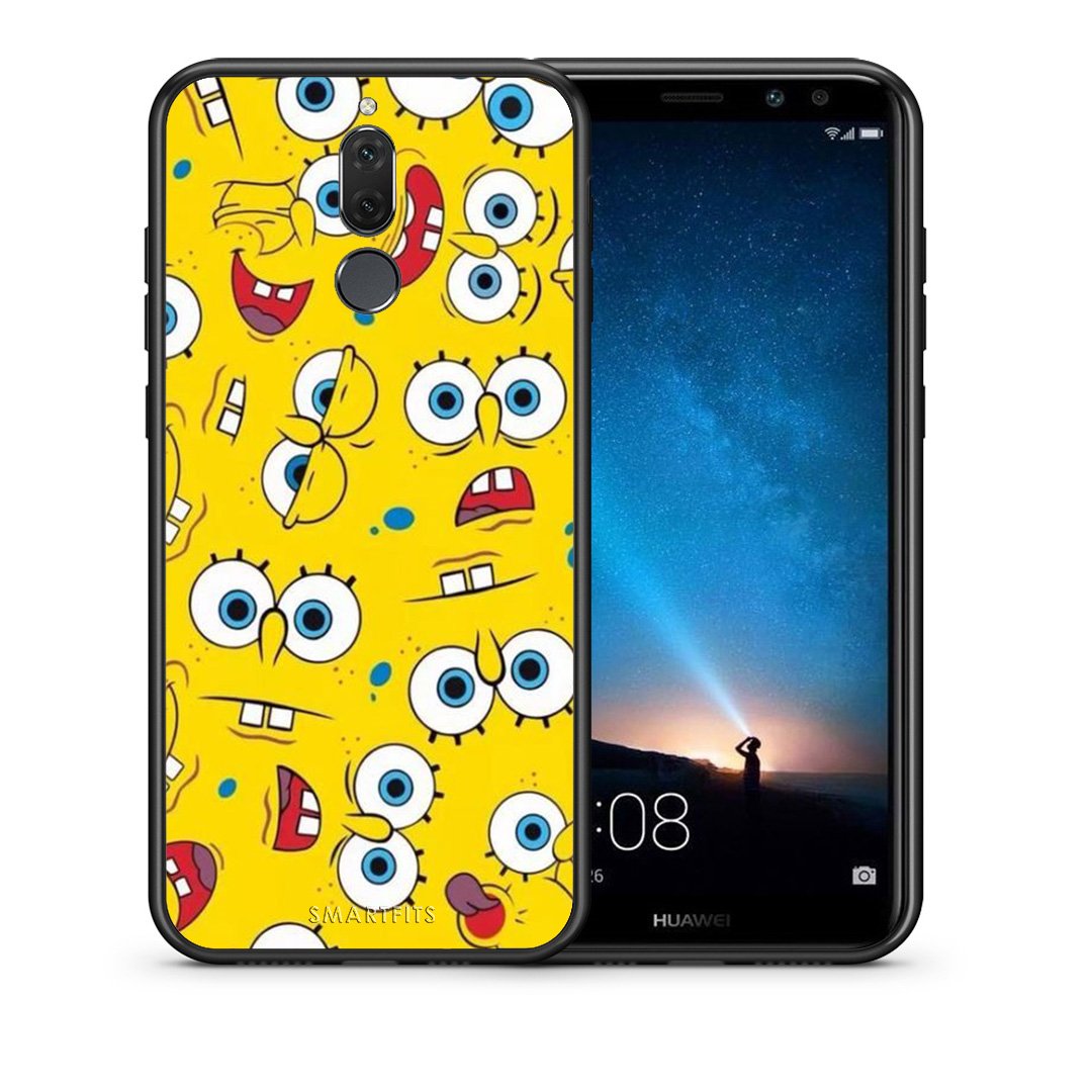 Θήκη Huawei Mate 10 Lite Sponge PopArt από τη Smartfits με σχέδιο στο πίσω μέρος και μαύρο περίβλημα | Huawei Mate 10 Lite Sponge PopArt case with colorful back and black bezels