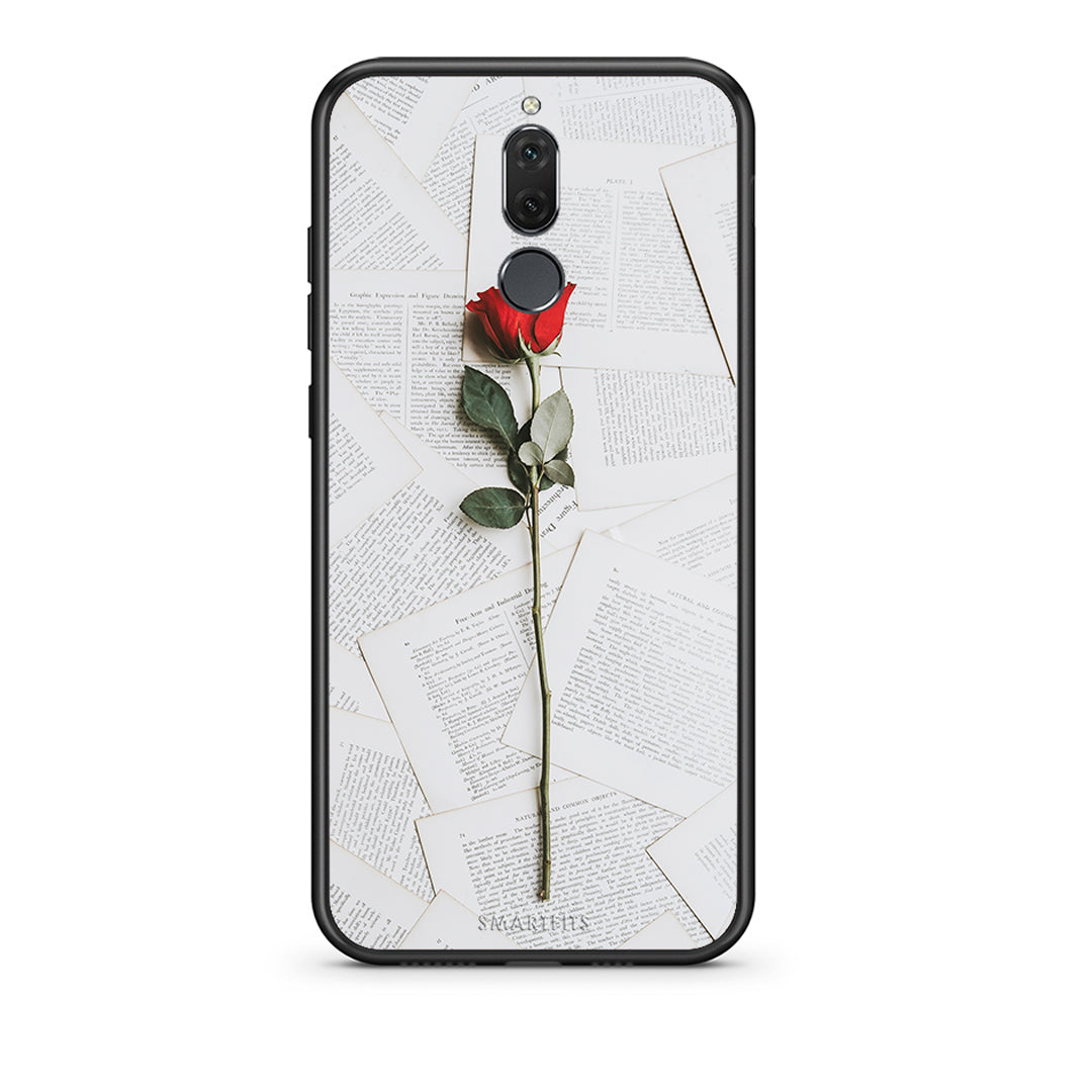 huawei mate 10 lite Red Rose θήκη από τη Smartfits με σχέδιο στο πίσω μέρος και μαύρο περίβλημα | Smartphone case with colorful back and black bezels by Smartfits