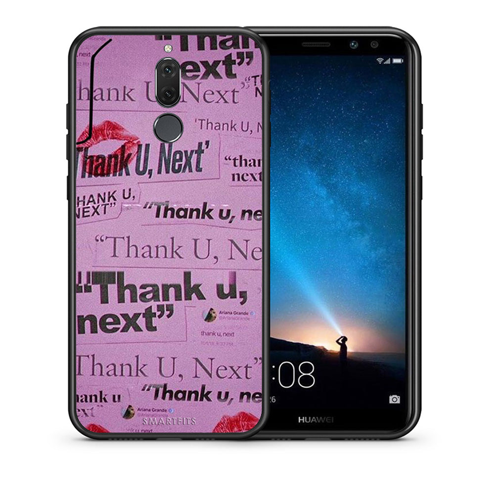 Θήκη Αγίου Βαλεντίνου Huawei Mate 10 Lite Thank You Next από τη Smartfits με σχέδιο στο πίσω μέρος και μαύρο περίβλημα | Huawei Mate 10 Lite Thank You Next case with colorful back and black bezels