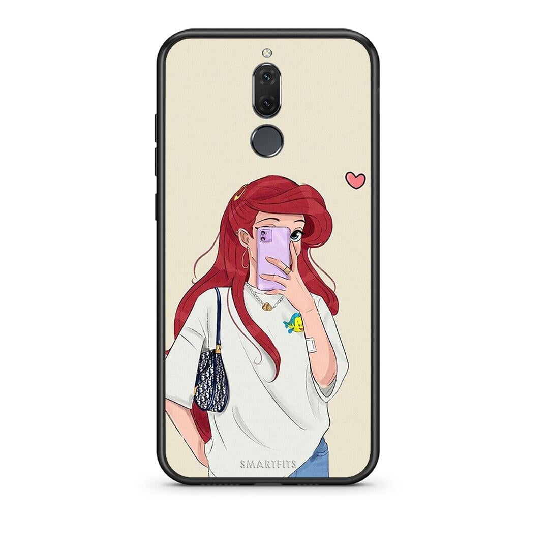 huawei mate 10 lite Walking Mermaid Θήκη από τη Smartfits με σχέδιο στο πίσω μέρος και μαύρο περίβλημα | Smartphone case with colorful back and black bezels by Smartfits