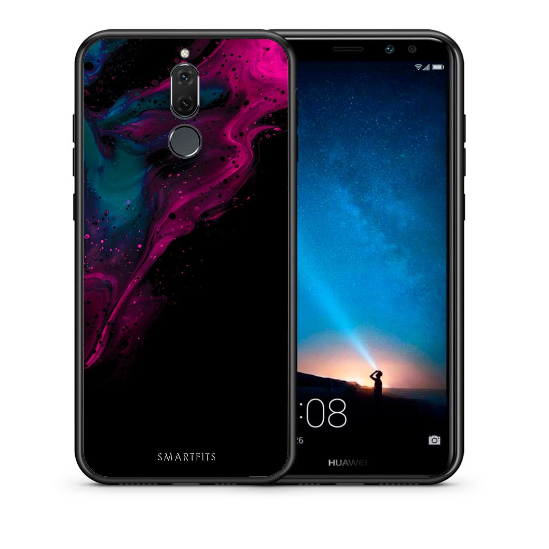 Θήκη Huawei Mate 10 Lite Pink Black Watercolor από τη Smartfits με σχέδιο στο πίσω μέρος και μαύρο περίβλημα | Huawei Mate 10 Lite Pink Black Watercolor case with colorful back and black bezels