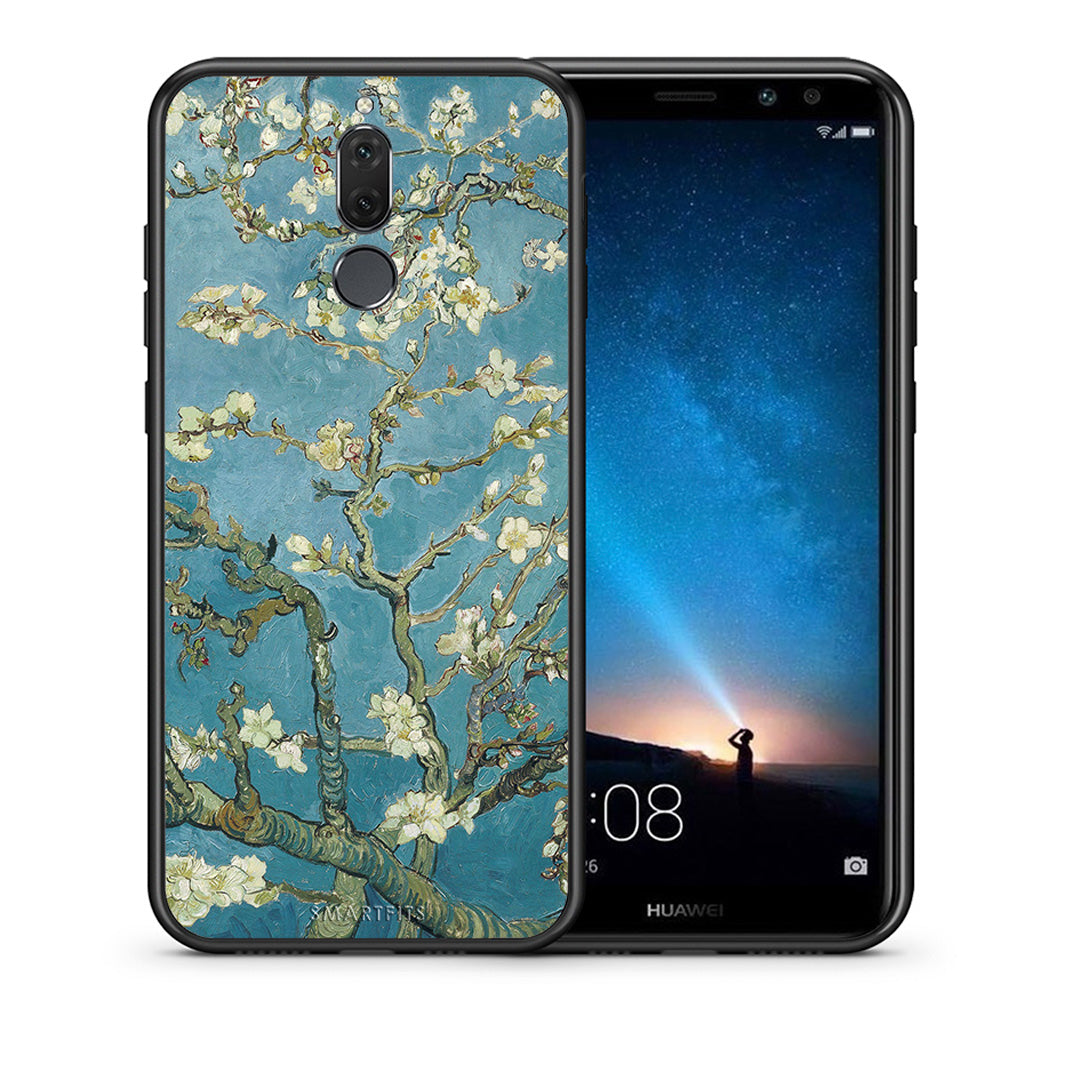 Θήκη Huawei Mate 10 Lite White Blossoms από τη Smartfits με σχέδιο στο πίσω μέρος και μαύρο περίβλημα | Huawei Mate 10 Lite White Blossoms case with colorful back and black bezels