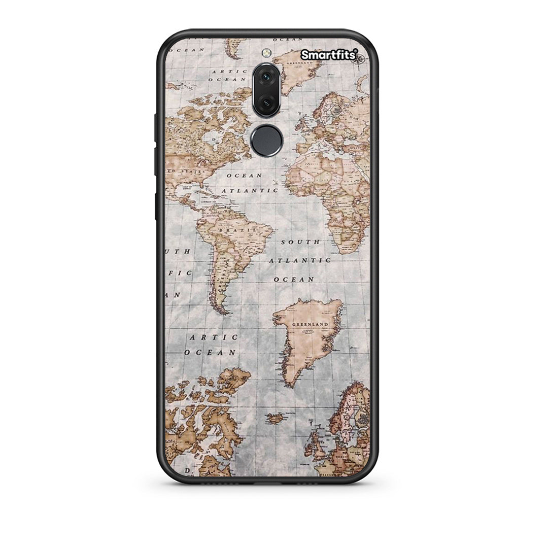 huawei mate 10 lite World Map Θήκη από τη Smartfits με σχέδιο στο πίσω μέρος και μαύρο περίβλημα | Smartphone case with colorful back and black bezels by Smartfits