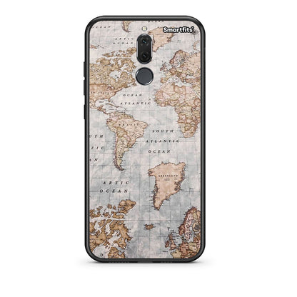 huawei mate 10 lite World Map Θήκη από τη Smartfits με σχέδιο στο πίσω μέρος και μαύρο περίβλημα | Smartphone case with colorful back and black bezels by Smartfits