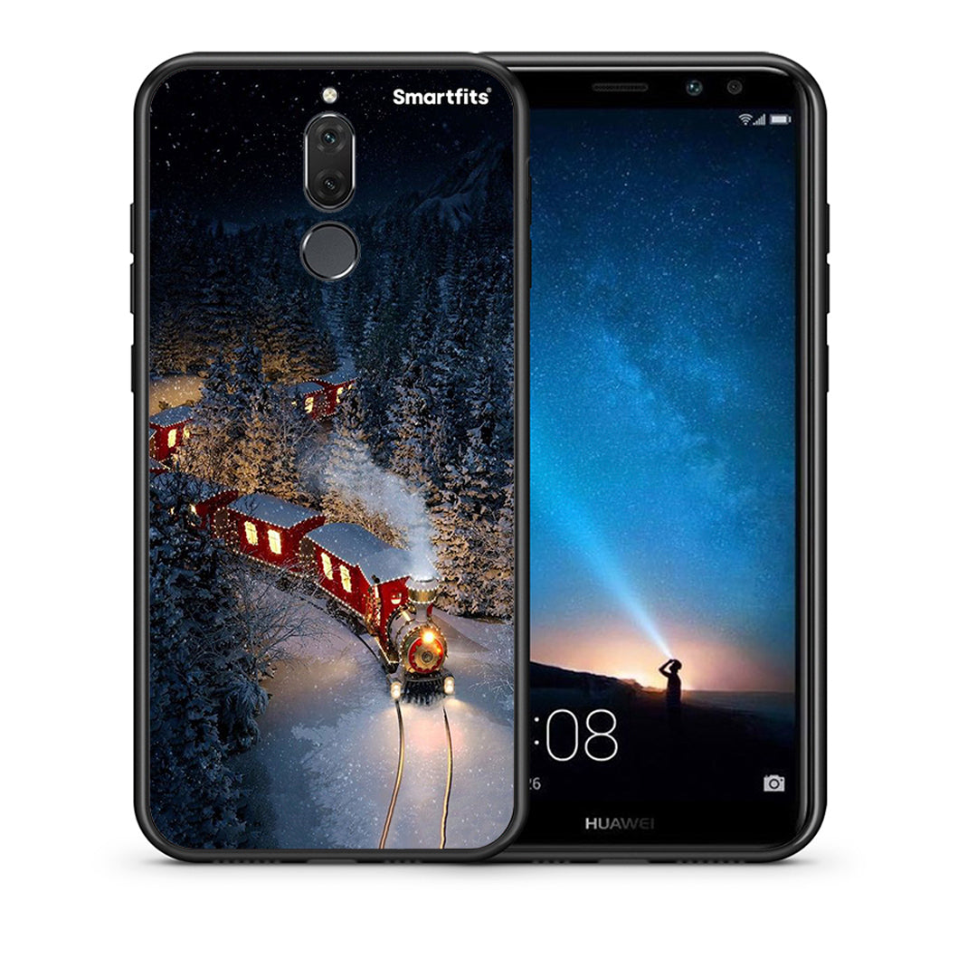 Θήκη Huawei Mate 10 Lite Xmas Train από τη Smartfits με σχέδιο στο πίσω μέρος και μαύρο περίβλημα | Huawei Mate 10 Lite Xmas Train case with colorful back and black bezels