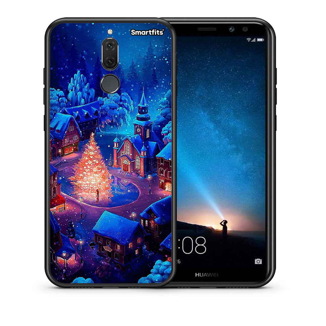 Θήκη Huawei Mate 10 Lite Xmas Village από τη Smartfits με σχέδιο στο πίσω μέρος και μαύρο περίβλημα | Huawei Mate 10 Lite Xmas Village case with colorful back and black bezels