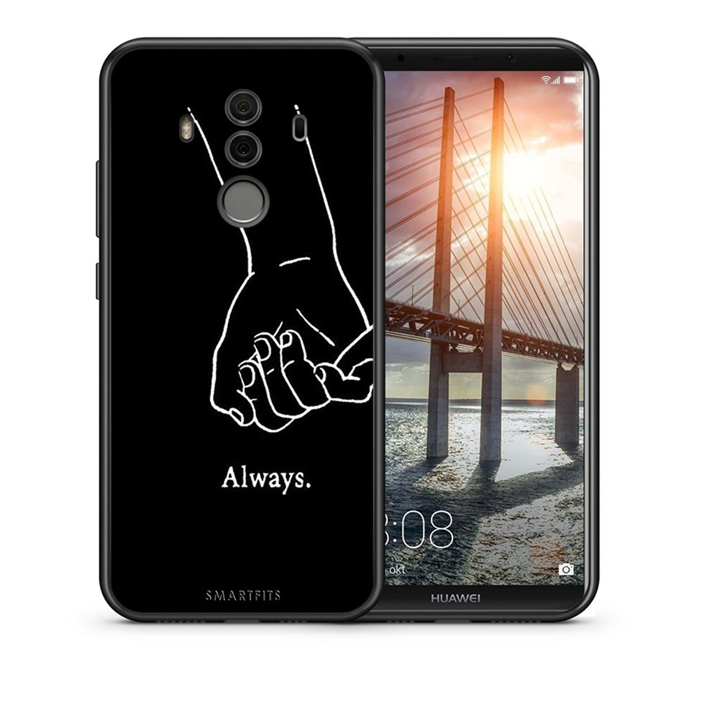 Θήκη Αγίου Βαλεντίνου Huawei Mate 10 Pro Always & Forever 1 από τη Smartfits με σχέδιο στο πίσω μέρος και μαύρο περίβλημα | Huawei Mate 10 Pro Always & Forever 1 case with colorful back and black bezels