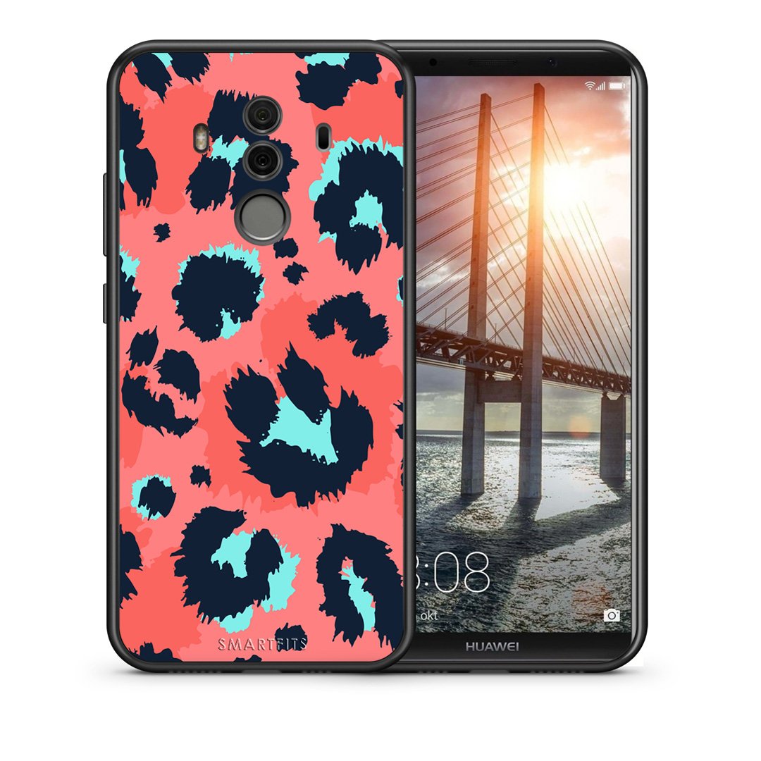 Θήκη Huawei Mate 10 Pro Pink Leopard Animal από τη Smartfits με σχέδιο στο πίσω μέρος και μαύρο περίβλημα | Huawei Mate 10 Pro Pink Leopard Animal case with colorful back and black bezels