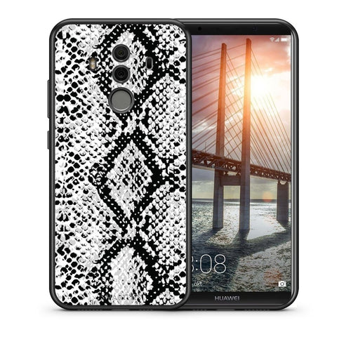 Θήκη Huawei Mate 10 Pro White Snake Animal από τη Smartfits με σχέδιο στο πίσω μέρος και μαύρο περίβλημα | Huawei Mate 10 Pro White Snake Animal case with colorful back and black bezels