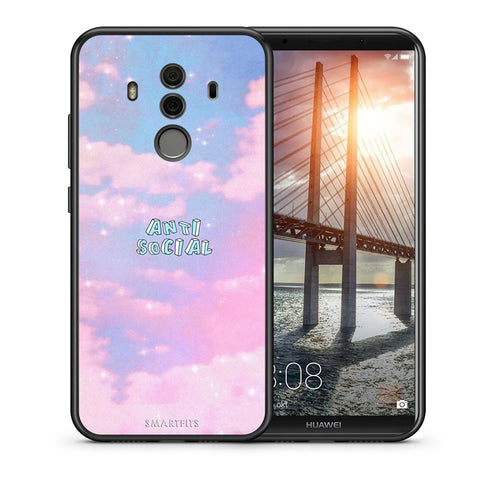 Θήκη Αγίου Βαλεντίνου Huawei Mate 10 Pro Anti Social από τη Smartfits με σχέδιο στο πίσω μέρος και μαύρο περίβλημα | Huawei Mate 10 Pro Anti Social case with colorful back and black bezels