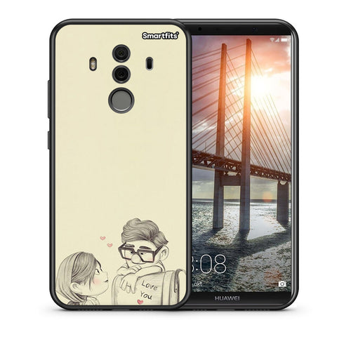 Θήκη Huawei Mate 10 Pro Carl And Ellie από τη Smartfits με σχέδιο στο πίσω μέρος και μαύρο περίβλημα | Huawei Mate 10 Pro Carl And Ellie case with colorful back and black bezels