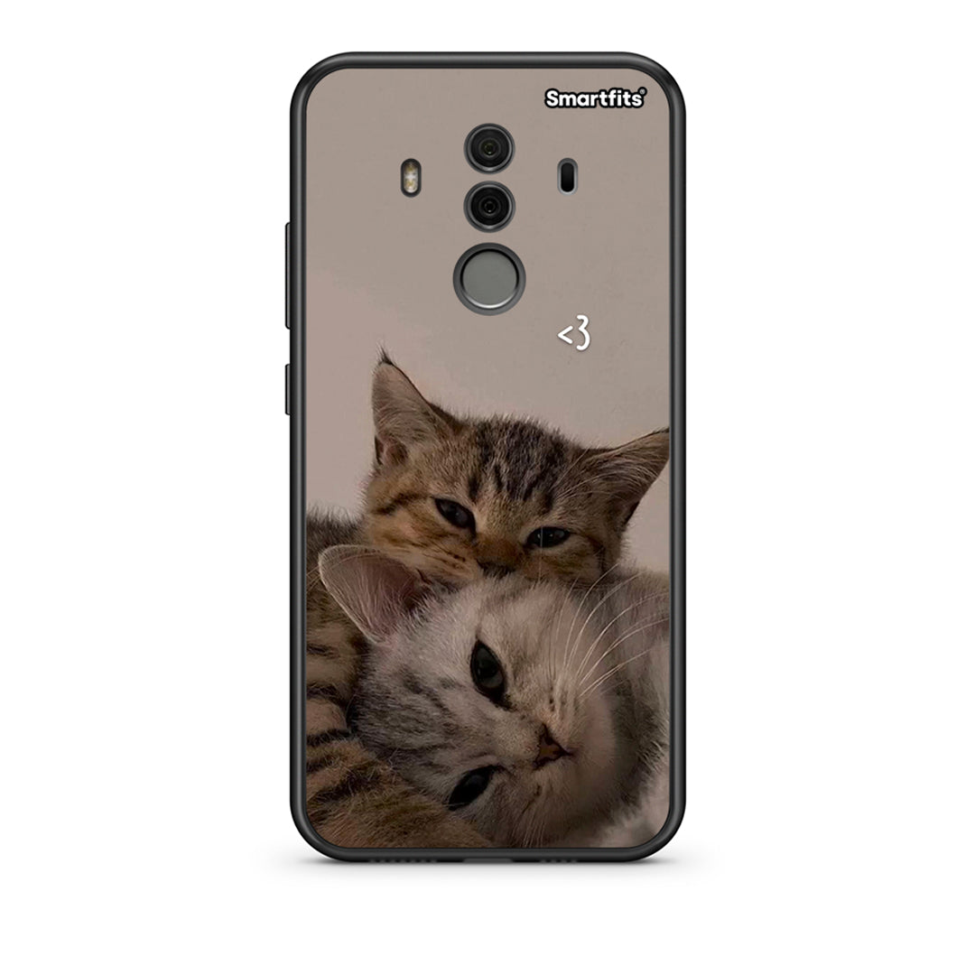 Huawei Mate 10 Pro Cats In Love Θήκη από τη Smartfits με σχέδιο στο πίσω μέρος και μαύρο περίβλημα | Smartphone case with colorful back and black bezels by Smartfits