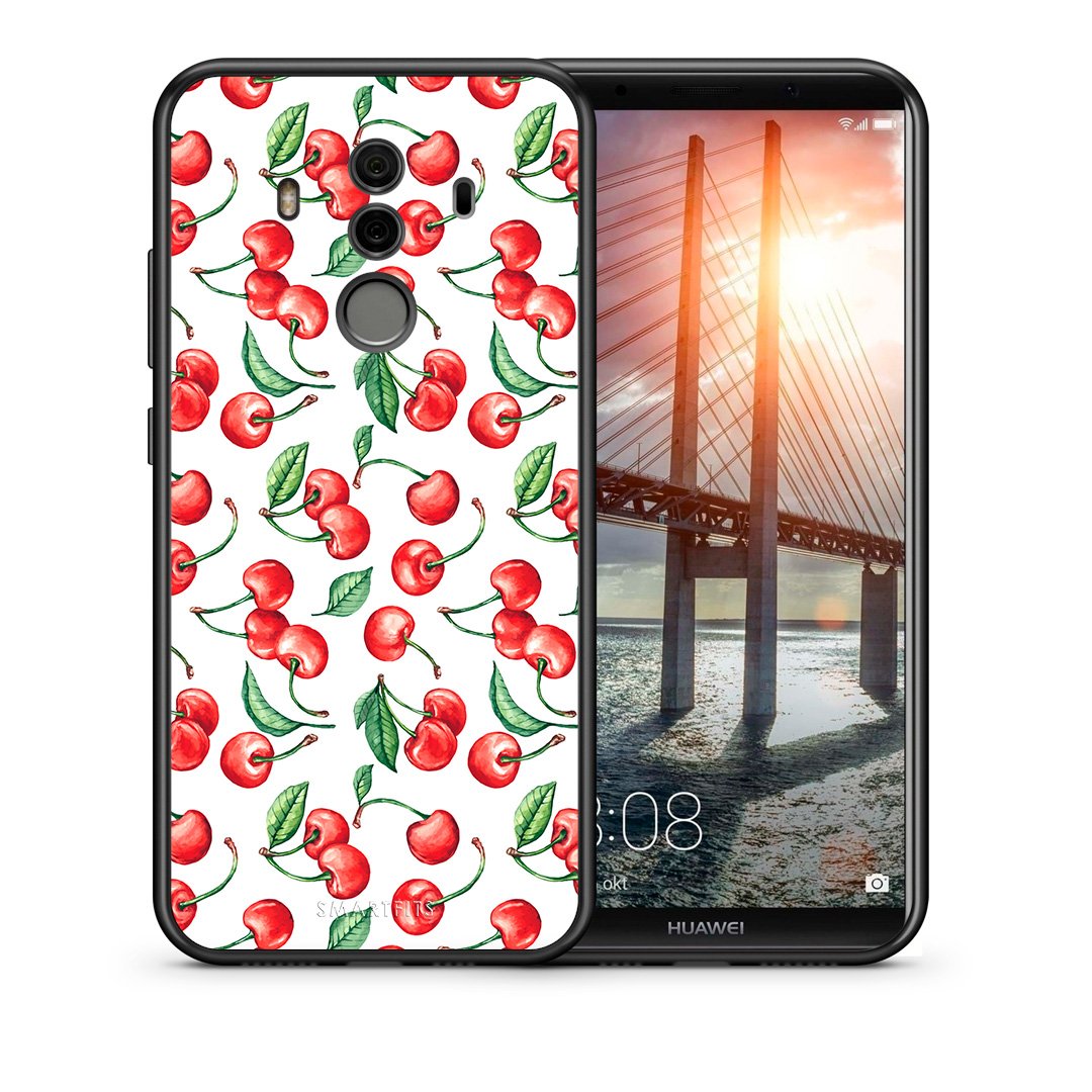 Θήκη Huawei Mate 10 Pro Cherry Summer από τη Smartfits με σχέδιο στο πίσω μέρος και μαύρο περίβλημα | Huawei Mate 10 Pro Cherry Summer case with colorful back and black bezels