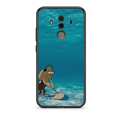 Huawei Mate 10 Pro Clean The Ocean Θήκη από τη Smartfits με σχέδιο στο πίσω μέρος και μαύρο περίβλημα | Smartphone case with colorful back and black bezels by Smartfits