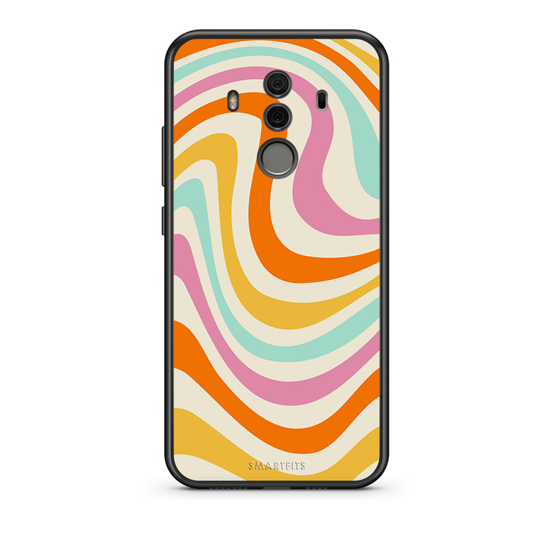 Huawei Mate 10 Pro Colourful Waves θήκη από τη Smartfits με σχέδιο στο πίσω μέρος και μαύρο περίβλημα | Smartphone case with colorful back and black bezels by Smartfits