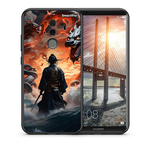 Θήκη Huawei Mate 10 Pro Dragons Fight από τη Smartfits με σχέδιο στο πίσω μέρος και μαύρο περίβλημα | Huawei Mate 10 Pro Dragons Fight case with colorful back and black bezels